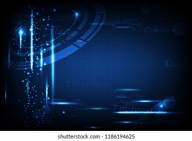 Technology, futuristic circuit data blue concept abstract background vector illustration