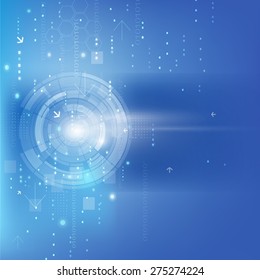 Technology futuristic circuit and data digital background, Vector illustration