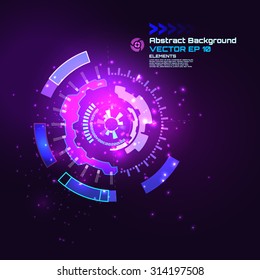 Technology futuristic digital background, HUD, Vector 