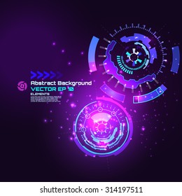 Technology futuristic digital background, HUD, Vector 