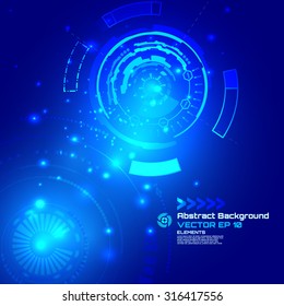Technology futuristic digital background, HUD, Vector 