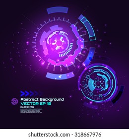 Technology futuristic digital background, HUD, Vector 
