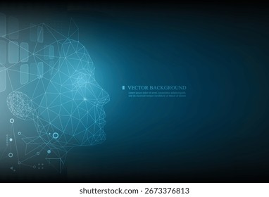 Concepto de marco de alambre humano digital futurista de la Tecnología. Concepto de la inteligencia artificial