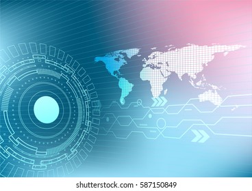Technology futuristic with digital map some Elements of this image furnished by NASA