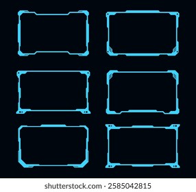 Technology futuristic frame design element. HUD sci-fi square shape.
