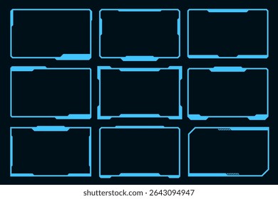Technology futuristic hi tech frame element sci-fi square shape design