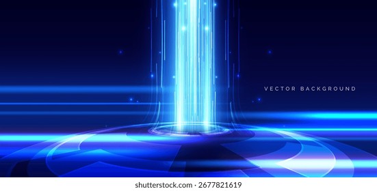 Interfaz futurista de la Tecnología, hud, engranaje, en el fondo oscuro con el efecto luminoso. Ilustración vectorial