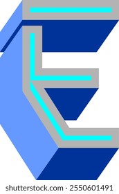 Technology Futuristic Letter Alphabet Vector Element E