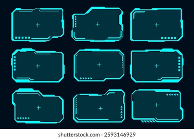 Technology futuristic set hi tech element. HUD interface sci-fi.