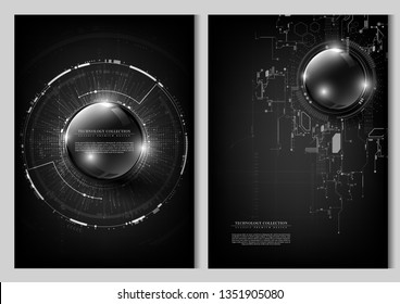 Technology futuristic system cyber space background template vector design