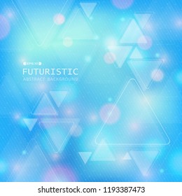 Technology of futuristic triangle background with bokeh color, vector eps10