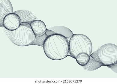 Tecnología y fondo de pantalla futurista. Fondo vectorial de la onda del armazón de burbuja dinámico