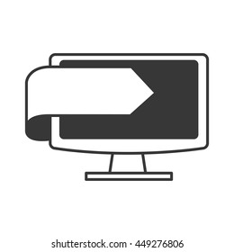 Technology and gadget concept represented by computer icon. isolated and flat illustration 