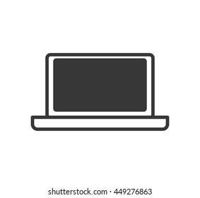 Technology and gadget concept represented by laptop icon. isolated and flat illustration 