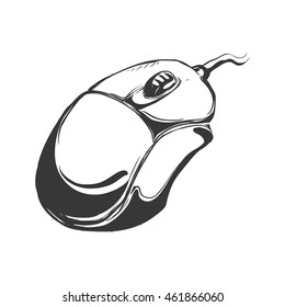 Technology and gadget concept represented by mouse sketch icon. Isolated and flat illustration