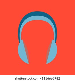 Technology gadget in flat design headphones stereo