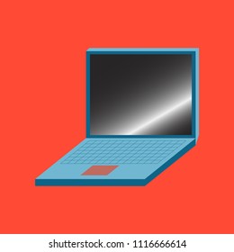 Technology gadget in flat design laptop