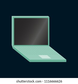 Technology gadget in flat design laptop