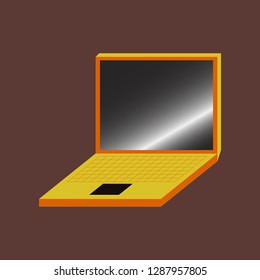 Technology gadget in flat design laptop