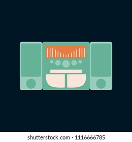 Technology gadget in flat design music Center loudspeakers