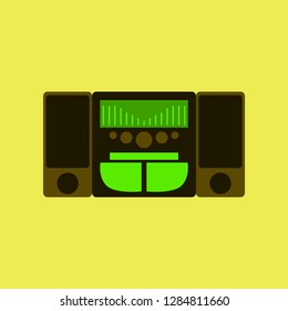 Technology gadget in flat design music Center loudspeakers