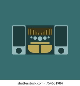 Technology gadget in flat design music Center loudspeakers