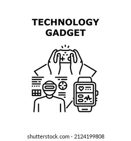 Technology gadget phone device. digital internet. smartphone mobile computer. tablet communication vector concept black illustration