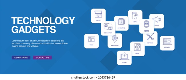 Technology Gadgets Infographic Icon Set