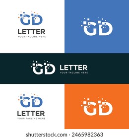 Technology GD, DG letter logo design template elements. Modern abstract digital alphabet letter logo.
