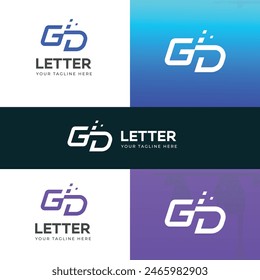 Technology GD, DG letter logo design template elements. Modern abstract digital alphabet letter logo.