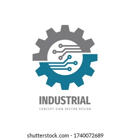 Technology gear concept business logo template design. Cogwheel mechanic sign. Computer electronic network SEO icon. Graphic design element. Vector illustration.