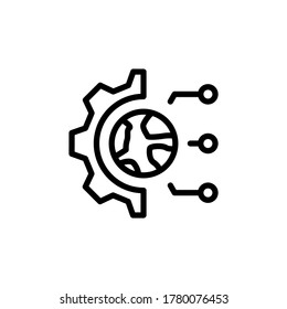 Technology, gear, Earth, chips icon. Simple line, outline vector elements of innovations icons for ui and ux, website or mobile application