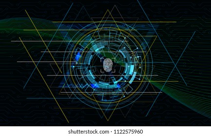 Technology gear futuristic abstract backgrounds, colorful triangle, Vector illustration