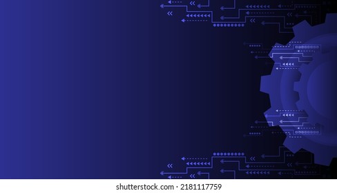 technology gear gradient digital telecom technology concept.Abstract futuristic,gear wheel,circuit board EP.1.hi-tech communication concept innovation vector illustration background 