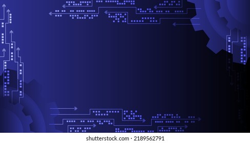 technology gear gradient digital telecom technology concept.Abstract futuristic,gear wheel,circuit board EP.3.hi-tech communication concept innovation vector illustration background 