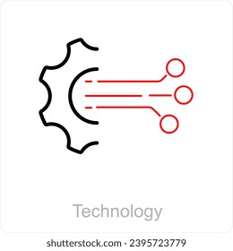 Konzept von Technologie und Gangsymbol