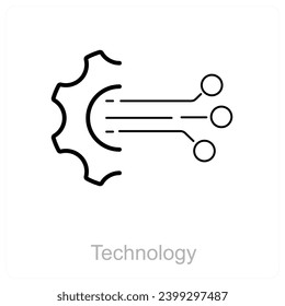 Technology and gear icon concept