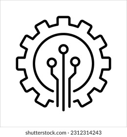 Technology gear icon concept business template design. Computer network SEO icon. vector illustration on white background