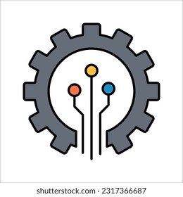 Technology gear icon concept business template design. Computer network SEO icon. vector illustration on white background
