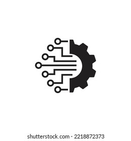 Technology and  gear icon concept design vector 