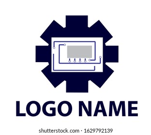 technology and gear logo design