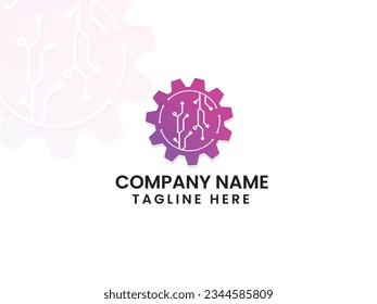 Technology gear logo design. Tech gear logo. Technology logo. Gear logo vector. Business. Creative design. Colorful. Premium