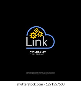 technology gear logo design template. creative sign. Universal vector icon 