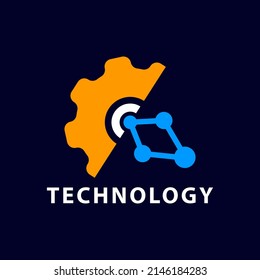 Vector de plantilla de diseño de logotipo de equipo de tecnología
