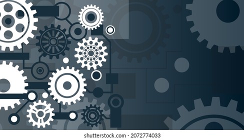 Technology gears Abstract techno gear background with geometric wheels. Vector gears modern mechanism industrial concept. Ep.2.hi-tech communication concept innovation background vector