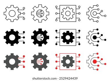 Technology gears icon in vector format