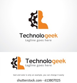 Technology Geek Logo Template Design Vector, Emblem, Design Concept, Creative Symbol, Icon