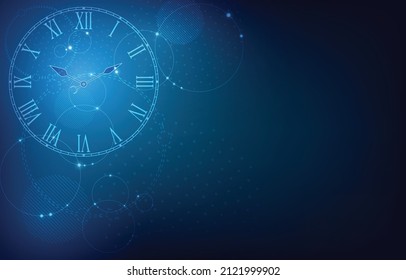 Technology geometric circle digital clock concept.vector technology background.