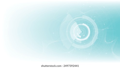 Technology geometric diagram on white and blue background. High-tech geometric connection system.Vector abstract technology on a white and blue background.