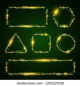 Technology geometry banner set